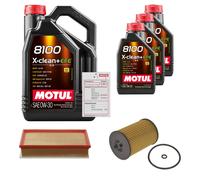 FEBI Controllo set 8L MOTUL 8100 X-CLEAN 0W-30 per VW Multivan VI 2.0 TDI
