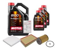 FEBI Controllo set 8L MOTUL 8100 X-CLEAN 0W-30 per VW Passat Variant 2.0 TDI