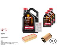 FEBI Controllo set 8L MOTUL 8100 X-CLEAN 0W-30 per VW Passat Variant 2.0 TDI