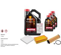 FEBI Controllo Set 8L MOTUL 8100 X-CLEAN 0W-30 Per VW Passat Variant 2.0 TDI