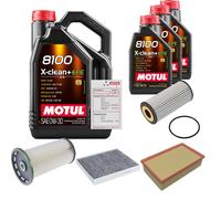 FEBI Controllo Set 8L MOTUL 8100 X-CLEAN 0W-30 Per VW T-ROC 2.0 TSI 4MOTION