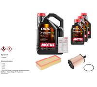 FEBI Controllo set 8L MOTUL 8100 X-CLEAN 0W-30 per VW Touran Van 1.9 TDI