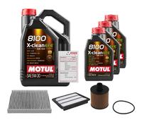 FEBI Controllo Set 8L MOTUL 8100 X-CLEAN EFE 5W-30 Per Fiat Freemont 2.0 JTD