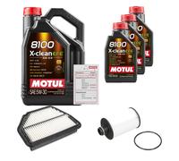 FEBI Controllo Set 8L MOTUL 8100 X-CLEAN EFE 5W-30 Per Opel Antara 2.2 CDTi
