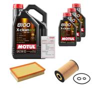 FEBI Controllo Set 8L MOTUL 8100 X-CLEAN EFE 5W-30 Per VW Multivan V 2.0 TDI