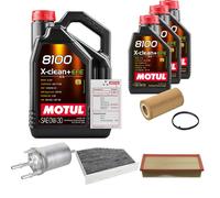Febi Controllo Set 8L Motul 8100 x-Pulire 0W-30 per Audi A3 Sportback 2.0 FSI