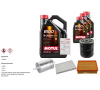 Febi Controllo Set 8L Motul 8100 x-Pulire 0W-30 per Audi A4 Cabriolet 2.4