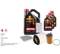 Febi Controllo Set 8L Motul 8100 x-Pulire 0W-30 per Audi Q5 3.0 Tdi, Quattro