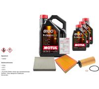 Febi Controllo Set 8L Motul 8100 x-Pulire 0W-30 per BMW 1er 118d 120d 4 Gran