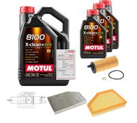 Febi Controllo Set 8L Motul 8100 x-Pulire 0W-30 per BMW Serie 3er 320d 318d 4