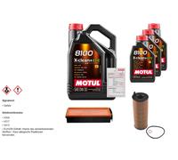 Febi Controllo Set 8L Motul 8100 x-Pulire 0W-30 per BMW X6 M50d