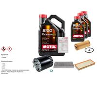Febi Controllo Set 8L Motul 8100 x-Pulire 0W-30 per Mercedes Benz a Class