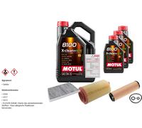 Febi Controllo Set 8L Motul 8100 x-Pulire 0W-30 per Mercedes Benz C Class