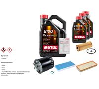 FEBI Controllo set 8L MOTUL 8100 X-PULIRE 0W-30 per Mercedes-Benz classe A