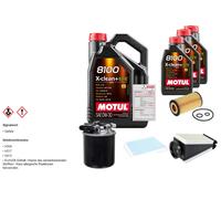 FEBI Controllo set 8L MOTUL 8100 X-PULIRE 0W-30 per Mercedes Benz Classe C