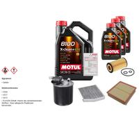 Febi Controllo Set 8L Motul 8100 x-Pulire 0W-30 per Mercedes Classe