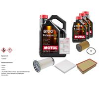 Febi Controllo Set 8L Motul 8100 x-Pulire 0W-30 per Per VW Passat Variant 2.0