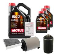 Febi Controllo Set 8L Motul 8100 x-Pulire 0W-30 per Sedile Di Altea XL 2.0