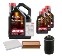 Febi Controllo Set 8L Motul 8100 x-Pulire 0W-30 per VW Transporter V Box