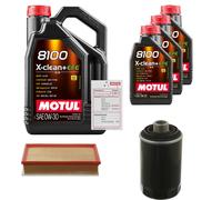 Febi Controllo Set 8L Motul 8100 x-Pulire 0W-30 per VW Transporter V Furgonato