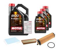 Febi Controllo Set 8L Motul 8100 x-Pulire Efe 5W-30 per Mercedes-Benz CLS