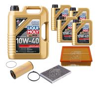 FEBI Controllo Set 9L LIQUI MOLY 10W-40 Leichtlauf Per Audi A4 Cabriolet