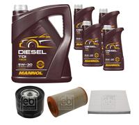 FEBI Controllo Set 9L MANNOL Diesel TDI 5W-30 Per Fiat Ducato Kasten 250