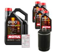FEBI Controllo Set 9L MOTUL 8100 X-CESS 5W-40 Per Audi A4 Avant 1.8 TFSI 2.0