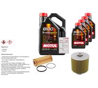 Febi Controllo Set 9L Motul 8100 x-Cess 5W-40 per Audi A6 2.4 3.2 FSI