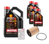 FEBI Controllo Set 9L MOTUL 8100 X-CESS 5W-40 Per Audi A8 4.2 Quattro S8 Q7