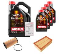 FEBI Controllo Set 9L MOTUL 8100 X-CESS 5W-40 Per Nissan Qashqai +2 I 2.0