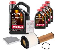 FEBI Controllo Set 9L MOTUL 8100 X-CLEAN 0W-30 Per Audi A4 Avant 3.0 TDI