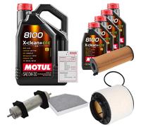 FEBI Controllo Set 9L MOTUL 8100 X-CLEAN 0W-30 Per Audi A4 Avant 3.0 TDI