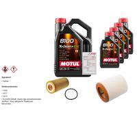 FEBI Controllo Set 9L MOTUL 8100 X-CLEAN 0W-30 Per Audi A7 Sportback 3.0 TDI