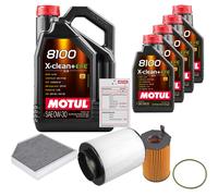 FEBI Controllo Set 9L MOTUL 8100 X-CLEAN 0W-30 Per Audi A8 3.0 TDI QUATTRO