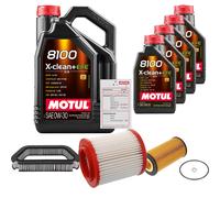 FEBI Controllo Set 9L MOTUL 8100 X-CLEAN 0W-30 Per Audi A8 4.2 Quattro 3.7