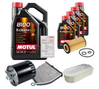 FEBI Controllo Set 9L MOTUL 8100 X-CLEAN 0W-30 Per Mercedes-Benz C-Klasse