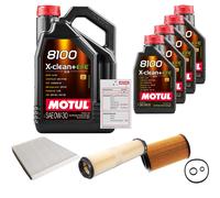 FEBI Controllo set 9L MOTUL 8100 X-CLEAN 0W-30 per Mercedes-Benz classe E