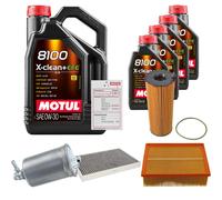 Febi Controllo Set 9L Motul 8100 x-Pulire 0W-30 per Audi A4 Cabriolet 3.0 Tdi