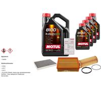 Febi Controllo Set 9L Motul 8100 x-Pulire 0W-30 per . Audi A4 Cabriolet 3.2