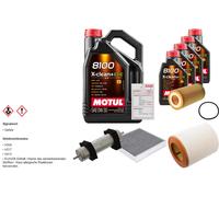 Febi Controllo Set 9L Motul 8100 x-Pulire 0W-30 per Audi A6 Allroad 3.0 Tdi