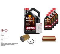 Febi Controllo Set 9L Motul 8100 x-Pulire 0W-30 per Per VW Multivan VI