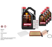 Febi Controllo Set 9L Motul 8100 x-Pulire 0W-30 per Seat Toledo II 2.3