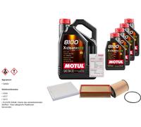 Febi Controllo Set 9L Motul 8100 x-Pulire 0W-30 per Volkswagen Multivan V 3.2