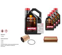 Febi Controllo Set 9L Motul 8100 x-Pulire 0W-30 per VW Di Multivan V 3.2