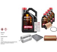 Febi Controllo Set 9L Motul 8100 x-Pulire 0W-30 per VW Multivan A V 3.2