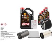 Febi Controllo Set 9L Motul 8100 x-Pulire Efe 5W-30 per Fiat Ducato Box