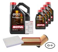 Febi Controllo Set 9L Motul 8100 x-Pulire Efe 5W-30 per VW Multivan V Per 2.0