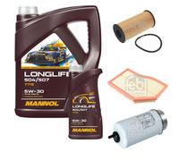 FEBI Controllo set MANNOL 6L Longlife 504/507 5W-30 per Mercedes-Benz