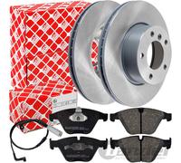 Febi Dischi Freno Ø324mm + Pastiglie + Wk Frontale Adatto per BMW 5er E60 E61